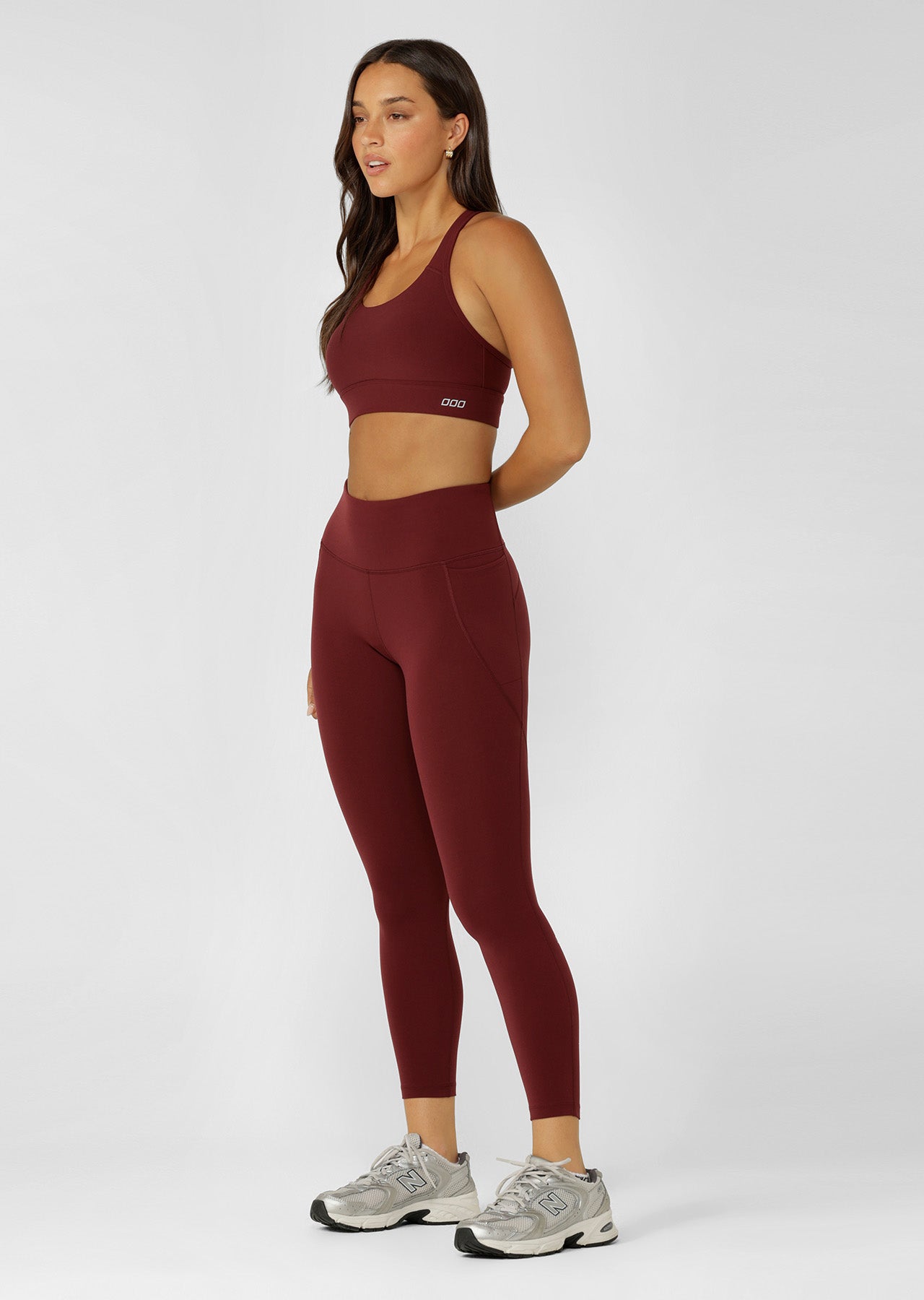Lorna Jane Amy No Chafe Phone Pocket Ankle Biter Leggings - Cranberry