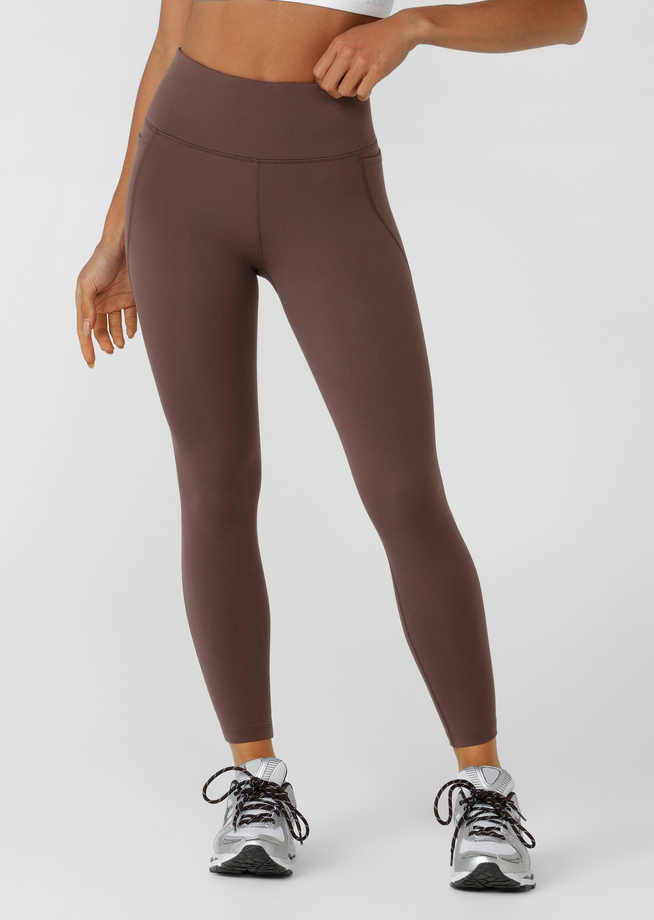 Lorna Jane Amy No Chafe Phone Pocket Ankle Biter Leggings - Cinnamon
