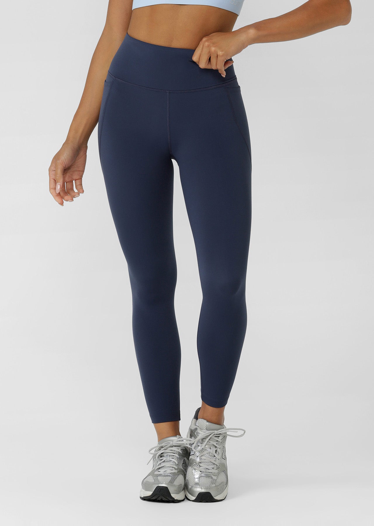 Lorna Jane Amy No Chafe Phone Pocket Ankle Biter Leggings - Platinum Navy
