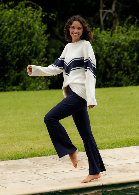 Lorna Jane Athleisure Rib Flares - French Navy