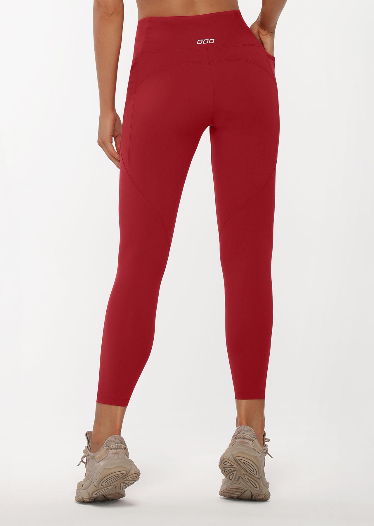 Lorna Jane Amy Phone Pocket Ankle Biter Leggings - Dark Red