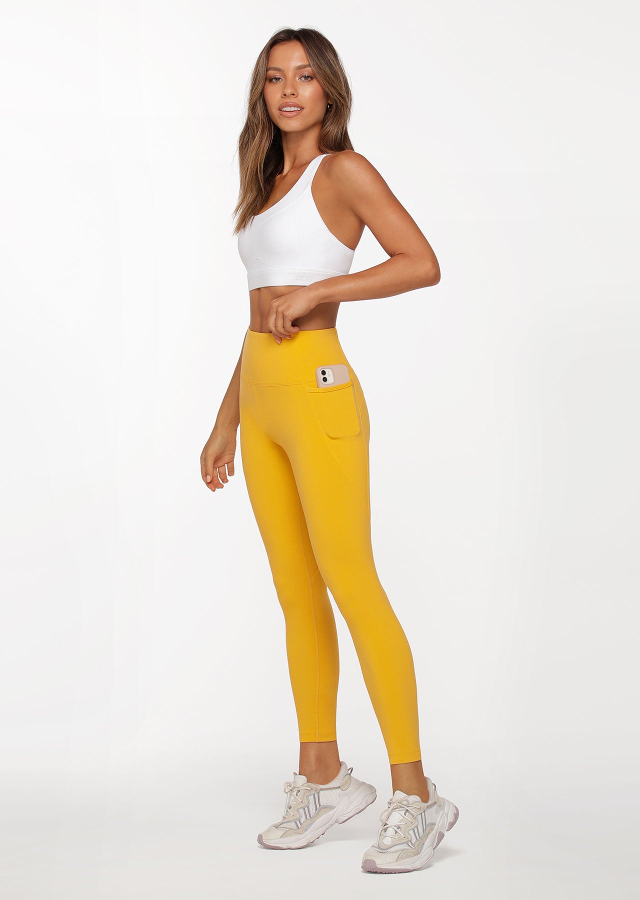 Lorna Jane Amy Phone Pocket Ankle Biter Leggings - Light Turmeric