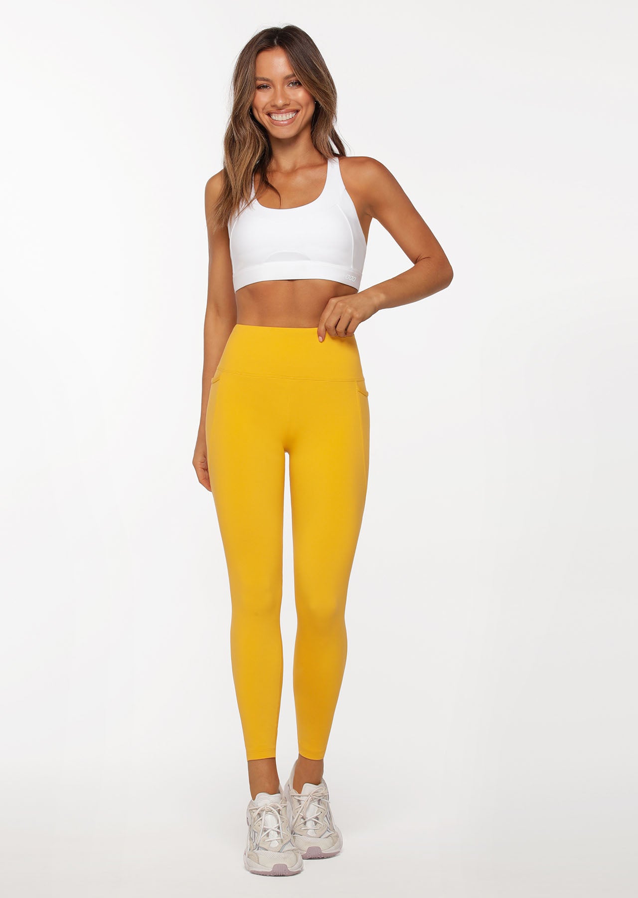 Lorna Jane Amy Phone Pocket Ankle Biter Leggings - Light Turmeric