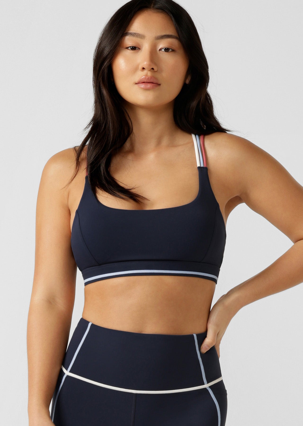 Lorna Jane Vibrant Glow Recycled Sports Bra - Platinum Navy