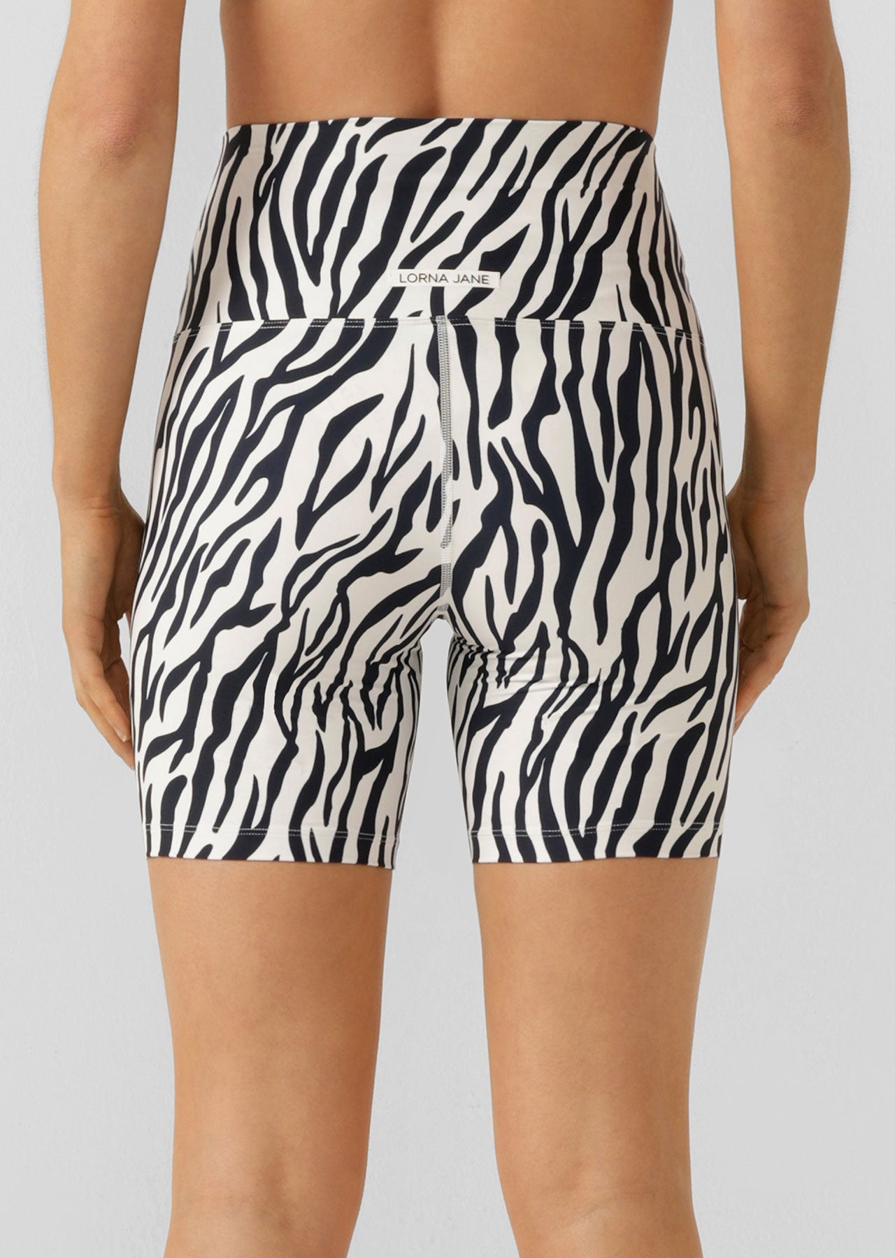 Lorna Jane Safari Hi-Fold 16cm Bike Shorts - Midnight Blue Safari Print
