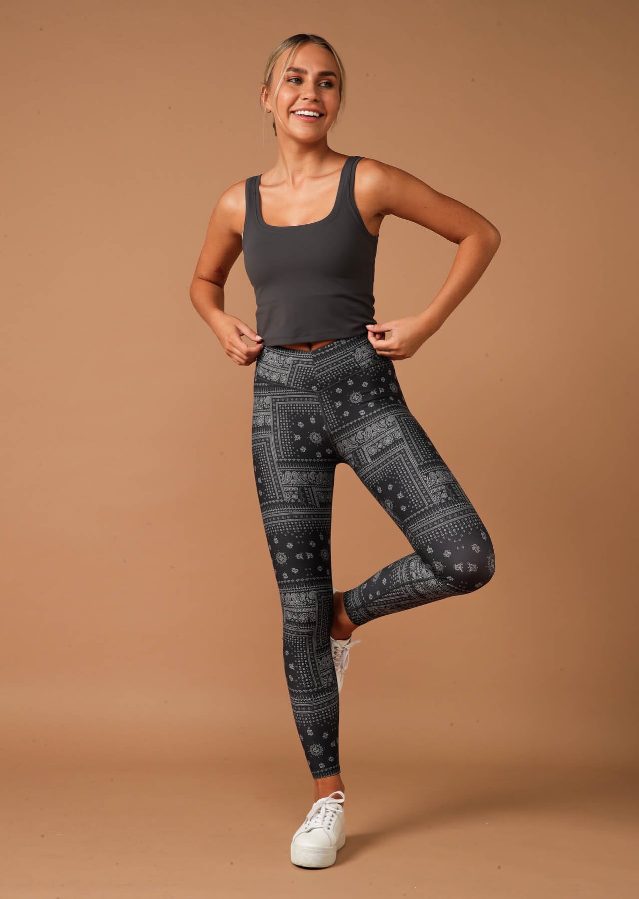 Lorna Jane Bandana Paisley Full Length Leggings - Bandana Paisley Print