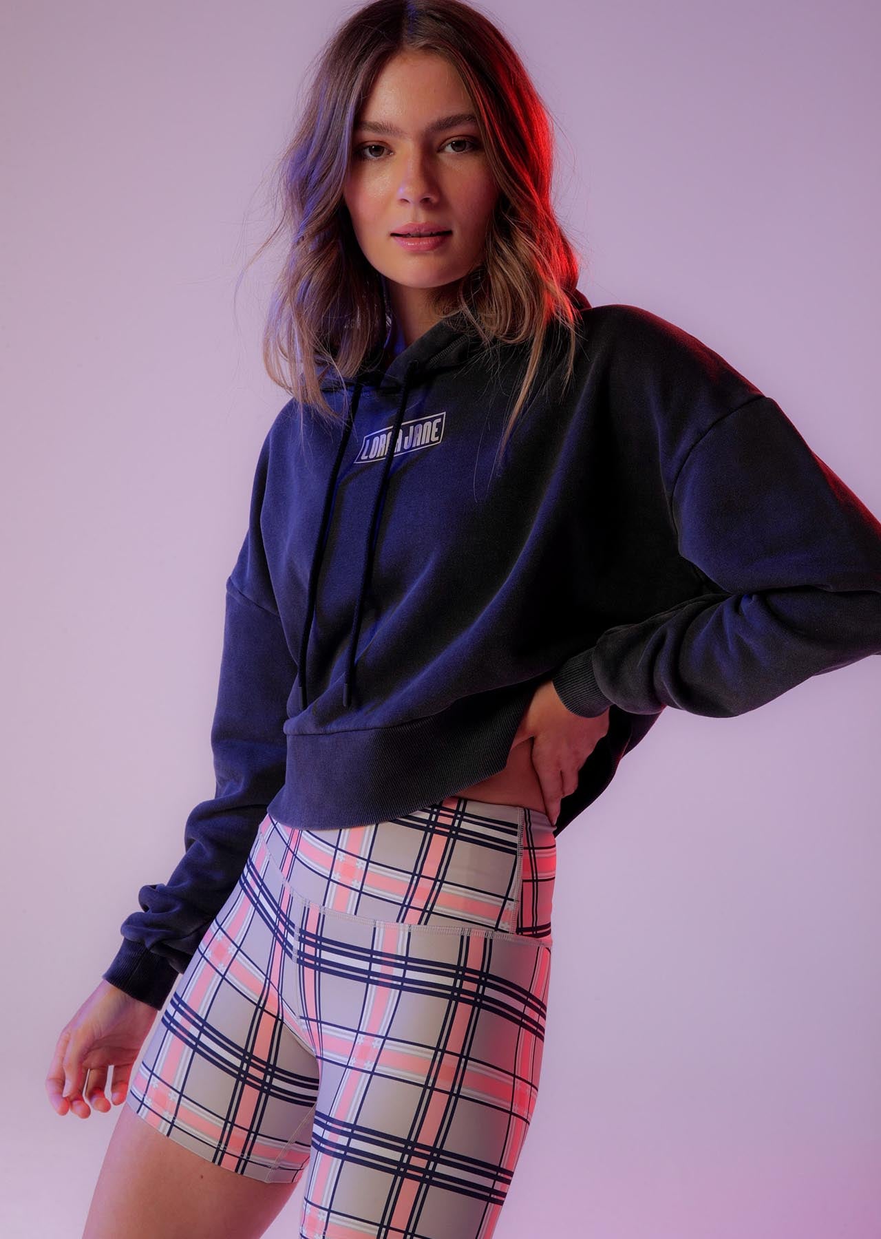 Lorna Jane Moto Hoodie - Washed Black