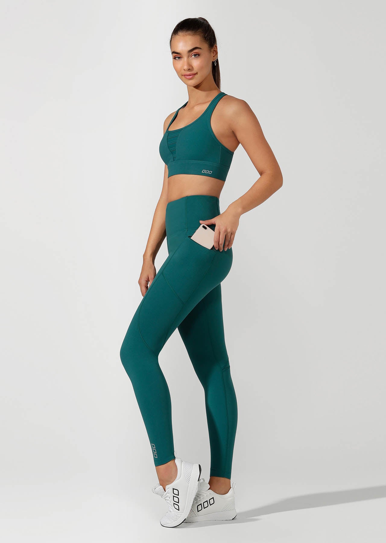 Lorna Jane Active Days Zip Core Full Length Tight - Amazon Green