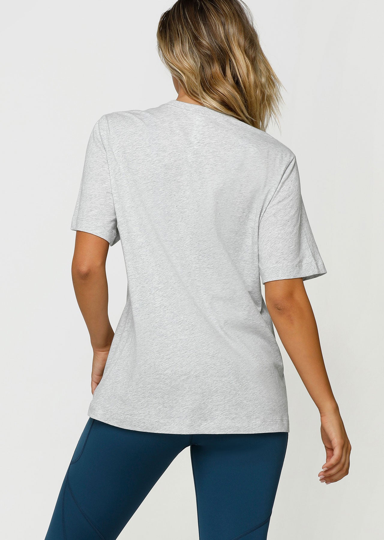 Lorna Jane Adventure Department Oversized Tee - Light Grey Marl