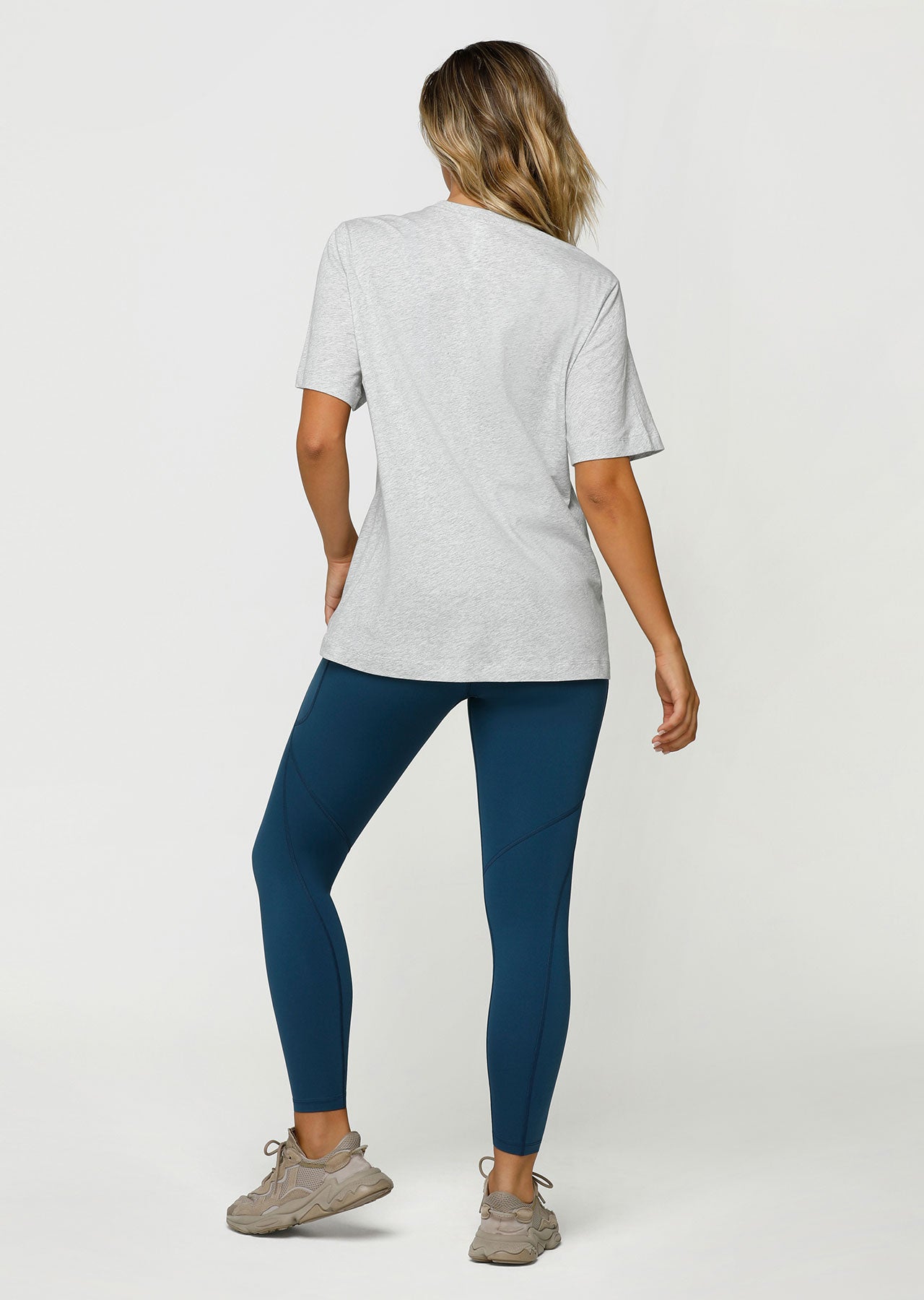 Lorna Jane Adventure Department Oversized Tee - Light Grey Marl