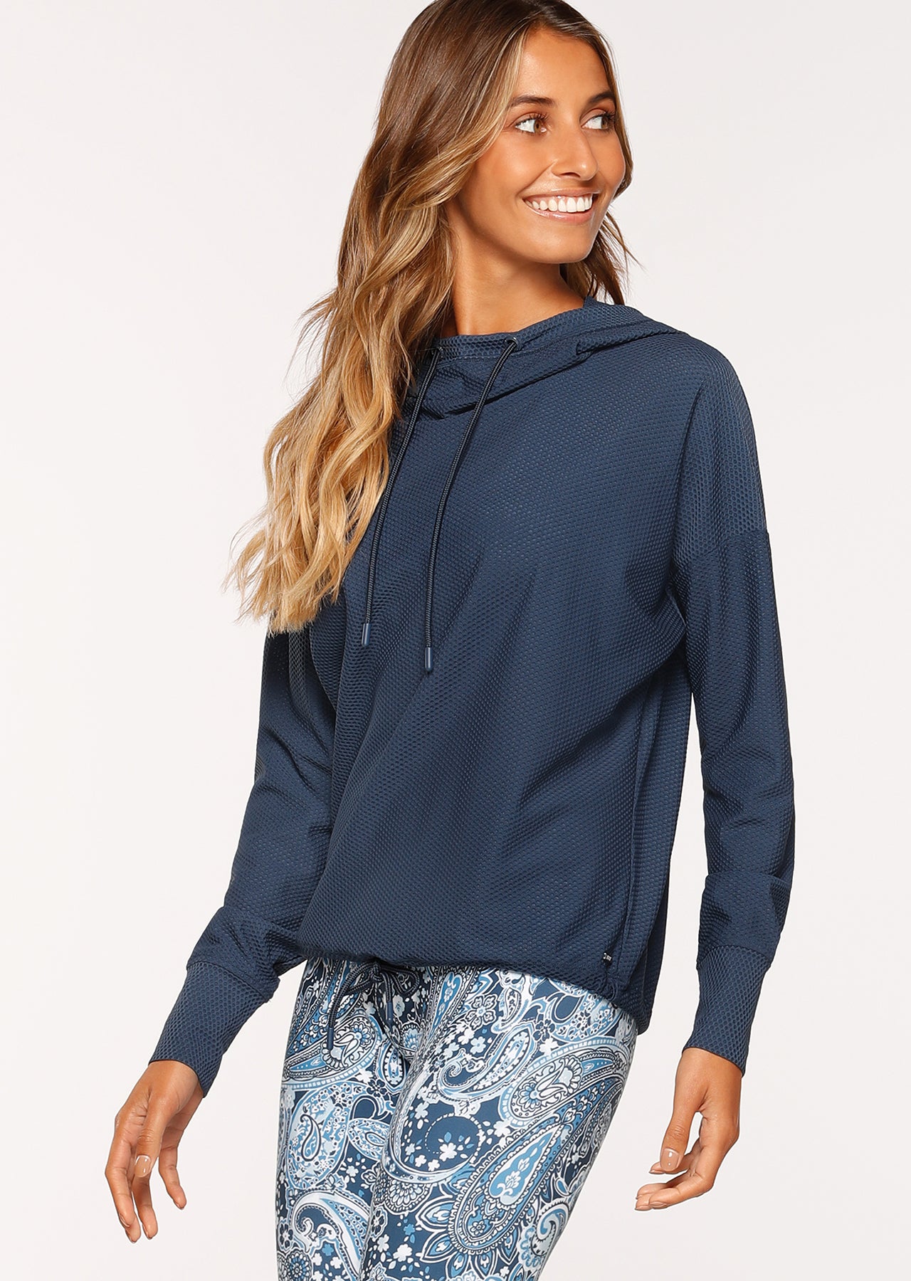 Lorna Jane Adventurer Excel Mesh Hoodie - Pebble Blue