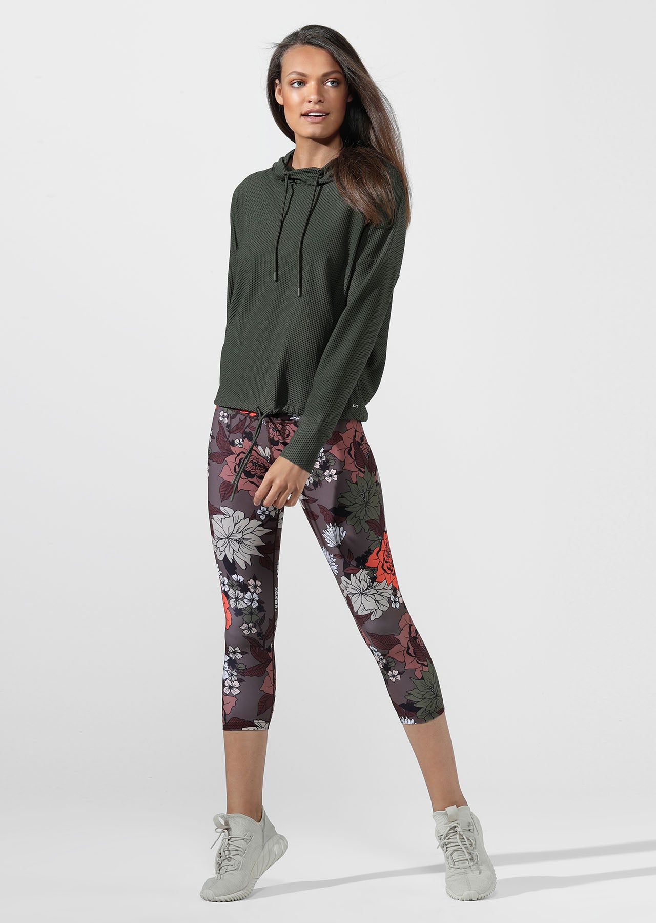 Lorna Jane Adventurer Excel Mesh Hoodie - Dark Safari