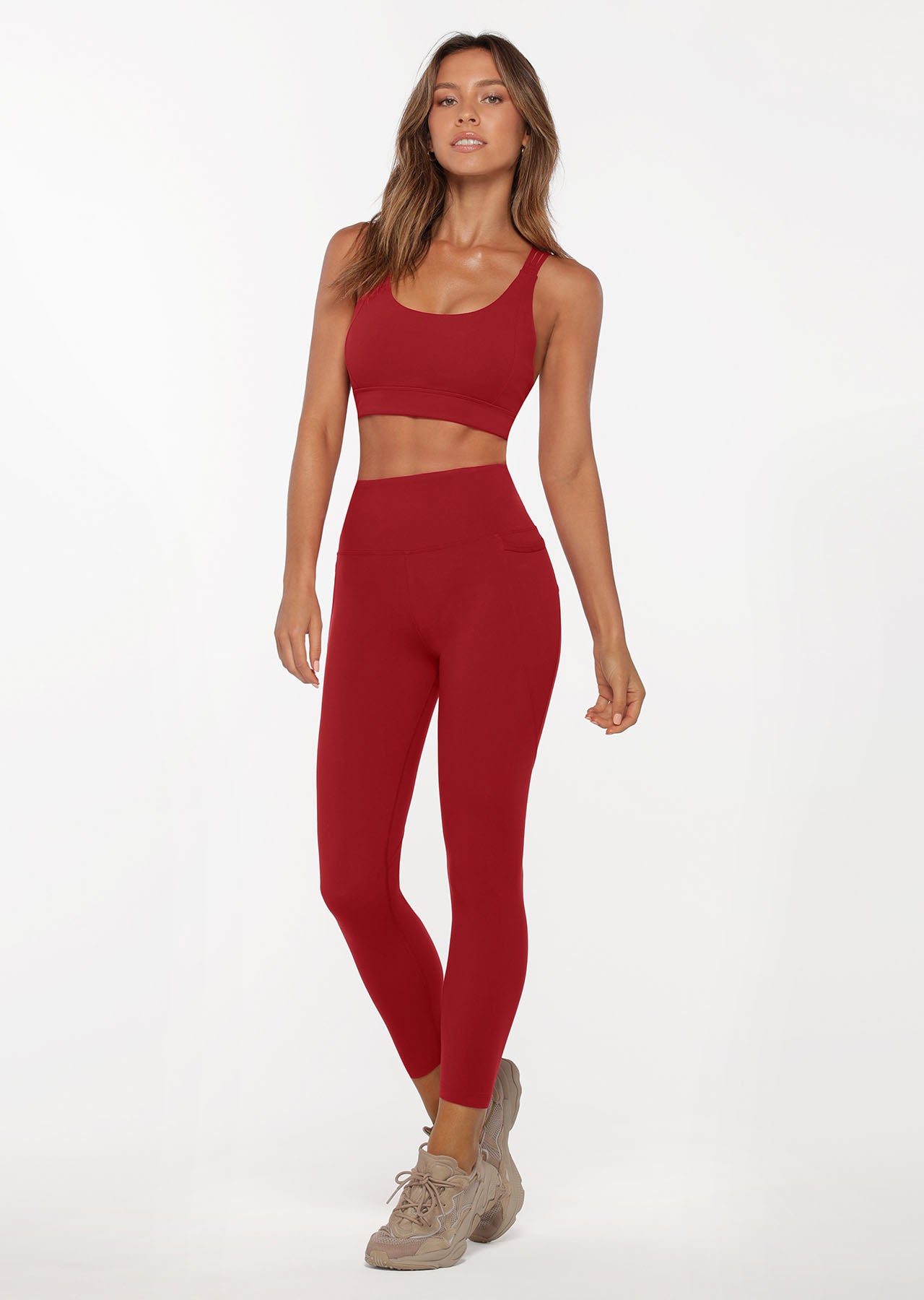 Lorna Jane All Day Wear Sports Bra - Dark Red