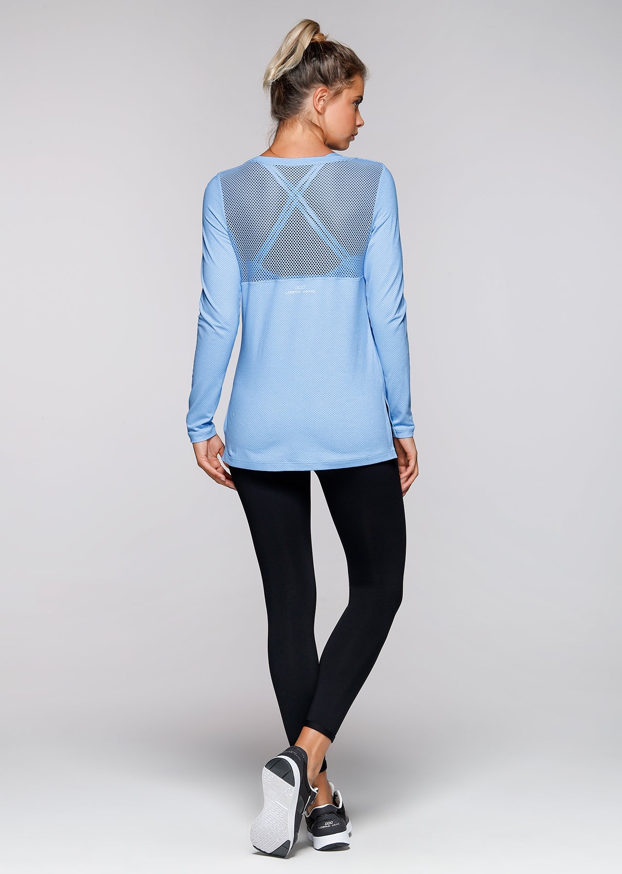 Lorna Jane Always Ahead L/Slv Active Top - Ice Blue Marl