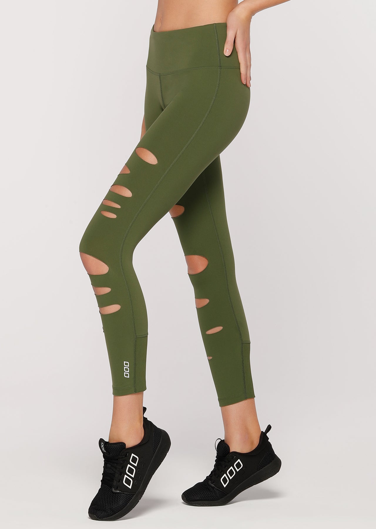 Lorna Jane Amazons Slashed A/B Tight - Army Green