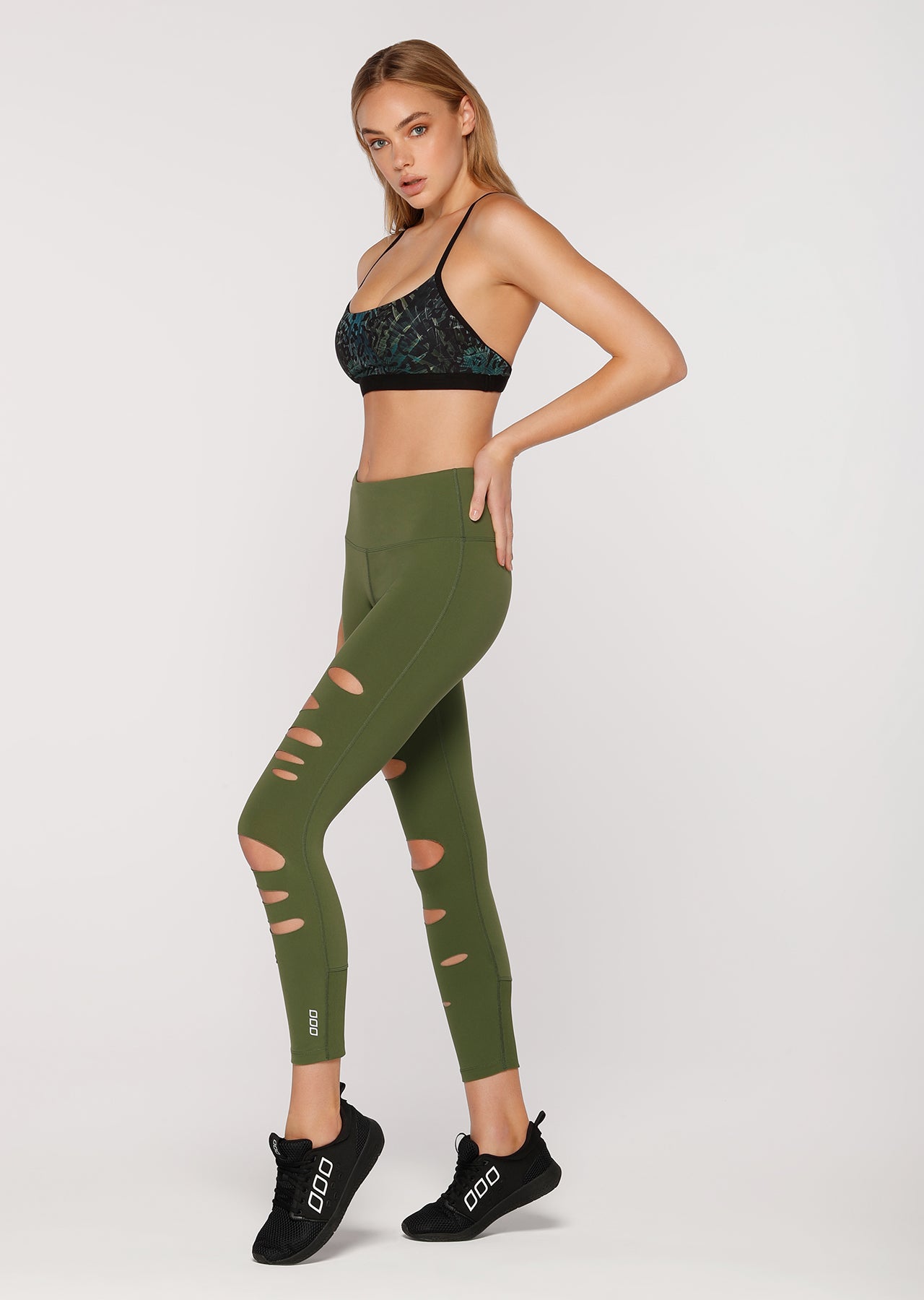 Lorna Jane Amazons Slashed A/B Tight - Army Green