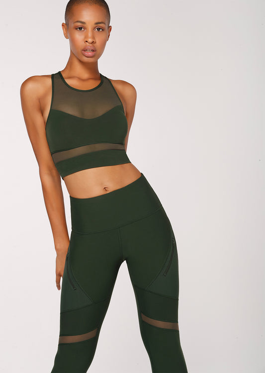 Lorna Jane Amelia Sports Bra - Fig Green