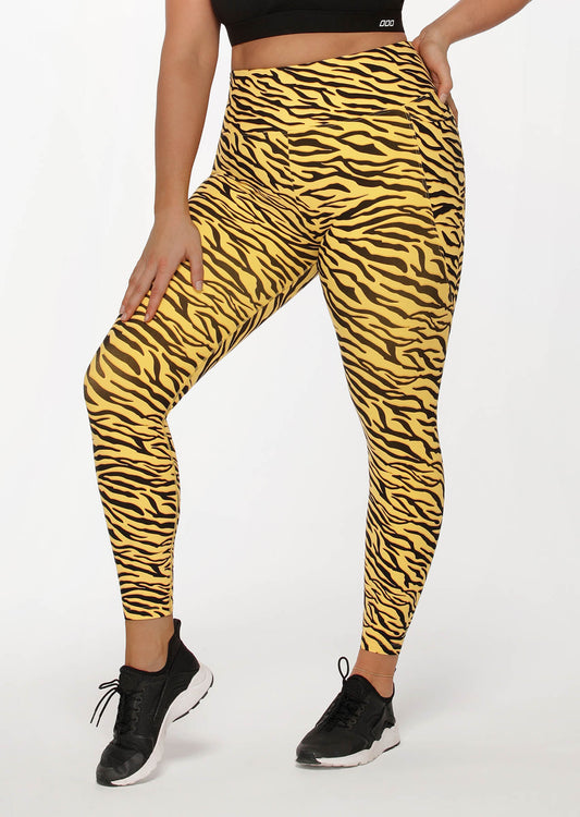 Lorna Jane Amy Phone Pocket Ankle Biter Leggings - High Voltage Zebra Print