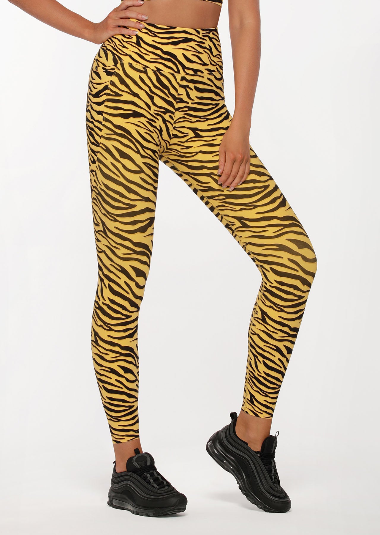 Lorna Jane Amy Phone Pocket Ankle Biter Leggings - High Voltage Zebra Print