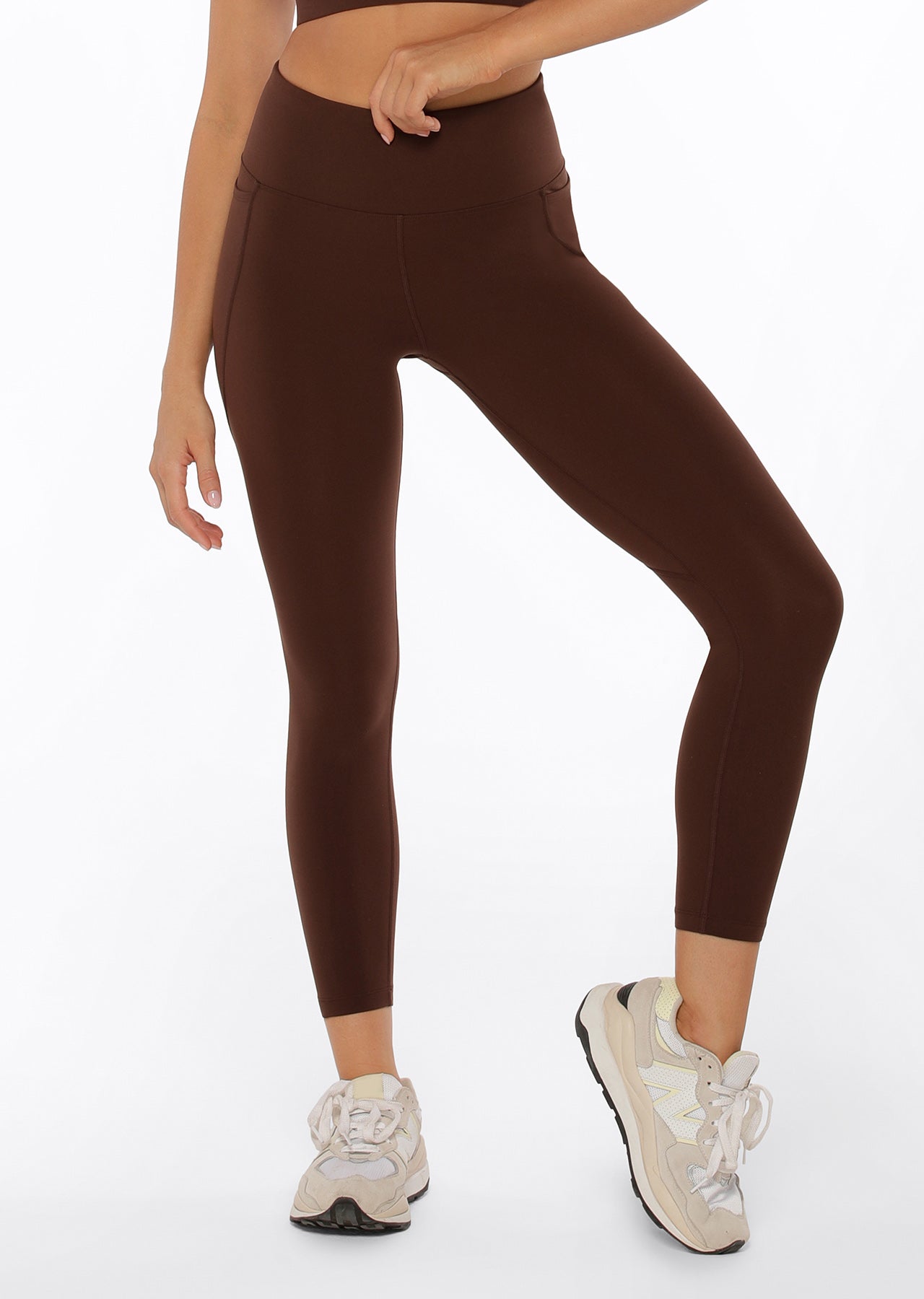 Lorna Jane Amy Phone Pocket Ankle Biter Tech Leggings - Espresso