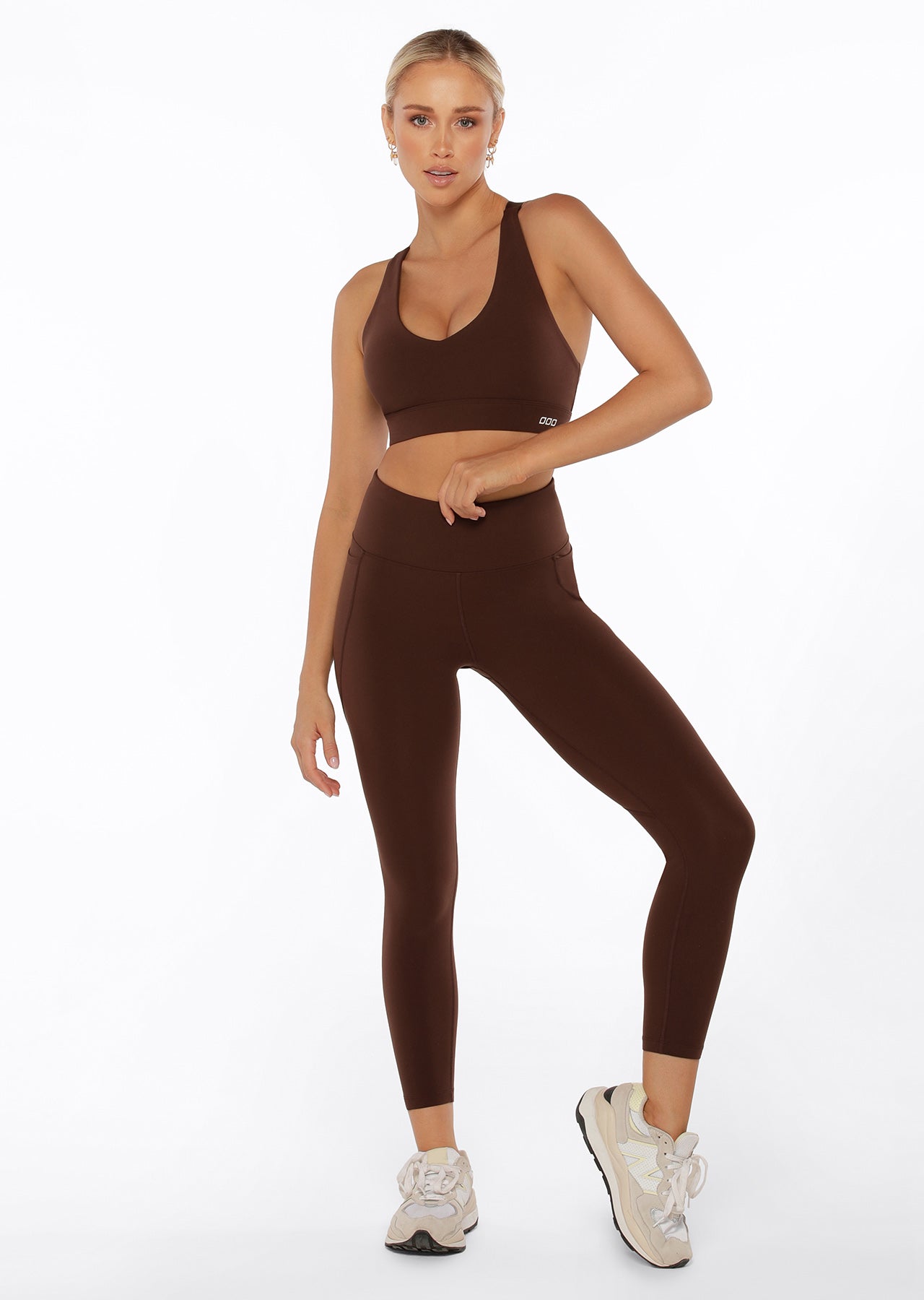 Lorna Jane Amy Phone Pocket Ankle Biter Tech Leggings - Espresso