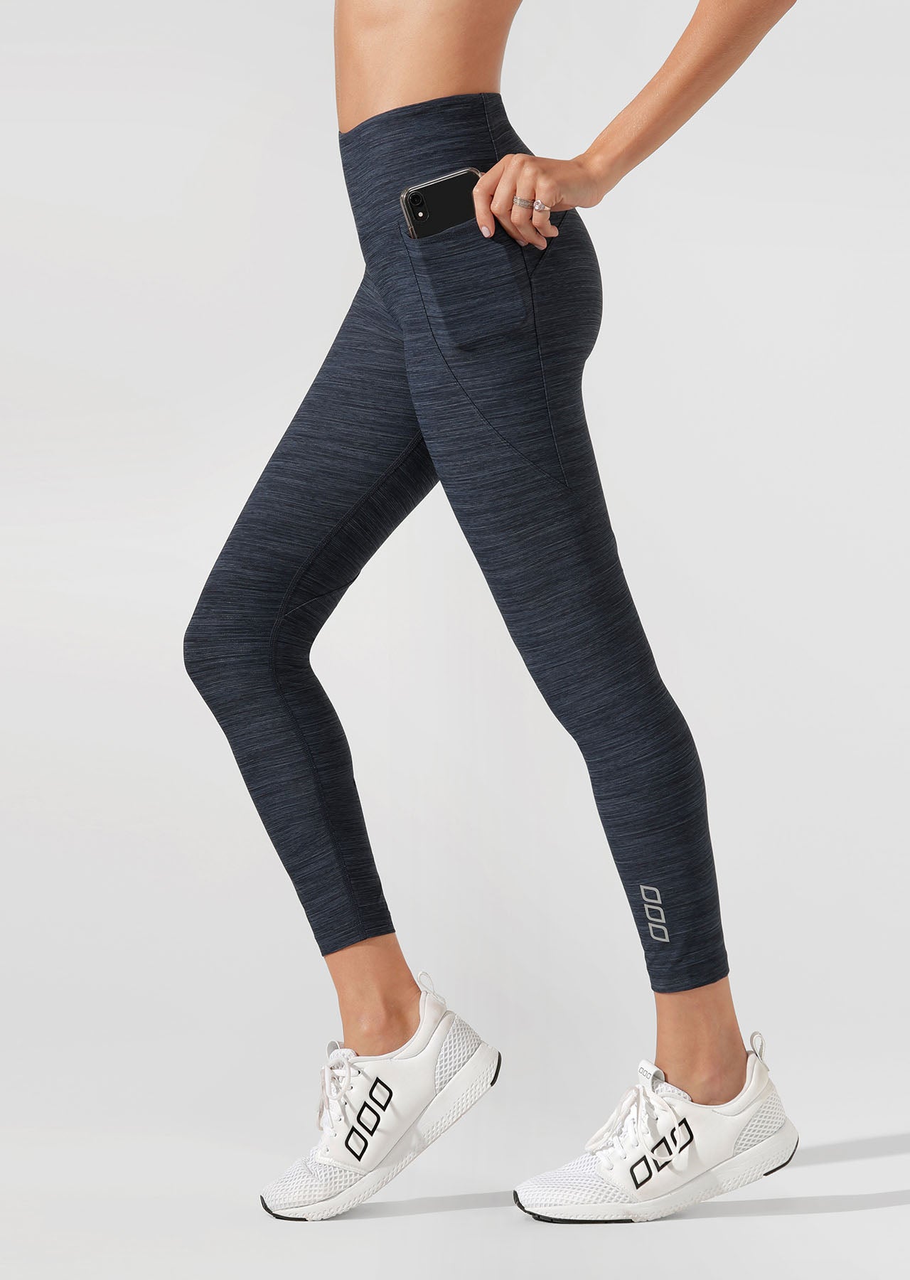 Lorna Jane Amy Phone Pocket Ankle Biter Tight - Midnight Indigo Marl