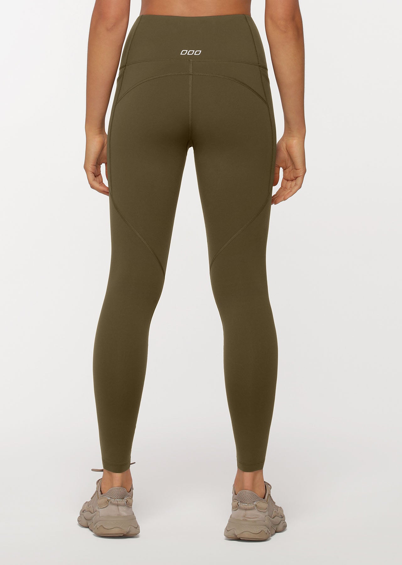 Lorna Jane Amy Thermal Phone Pocket Full Length Leggings - Dark Khaki