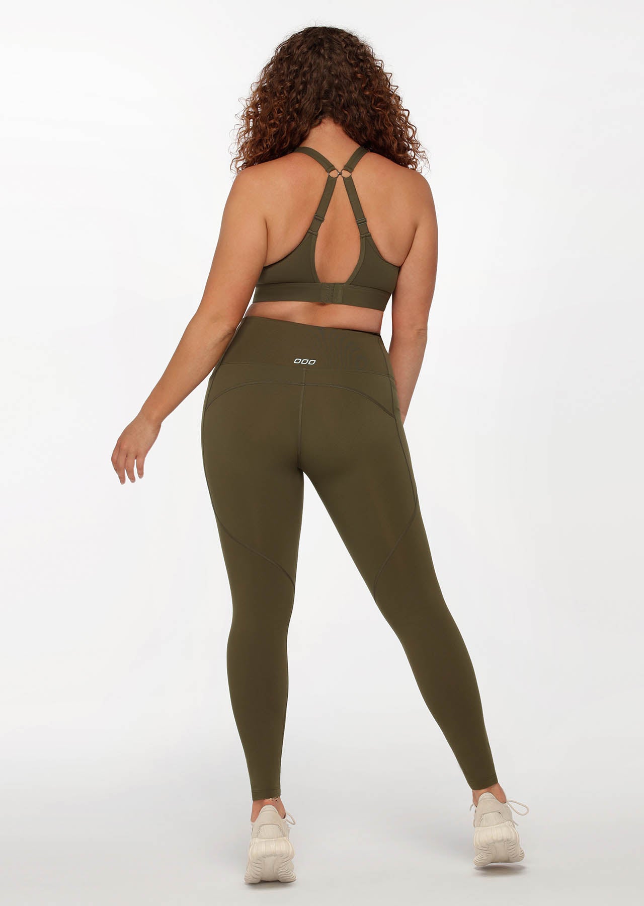 Lorna Jane Amy Thermal Phone Pocket Full Length Leggings - Dark Khaki