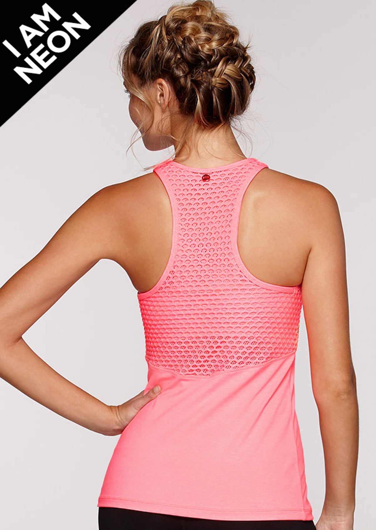 Lorna Jane Anna Excel Tank - Neon Melon Marl