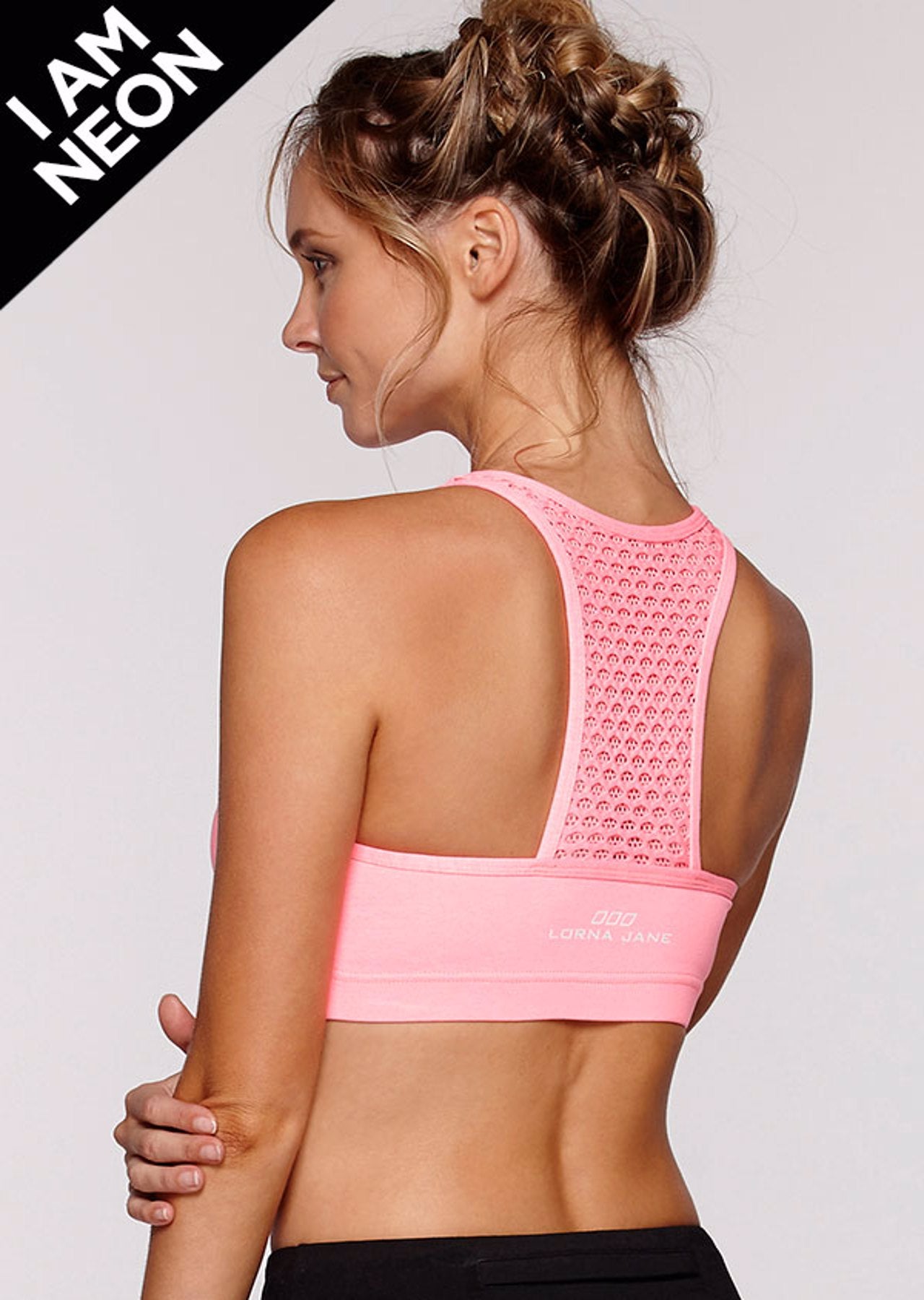 Lorna Jane Anna Sports Bra - Neon Melon Marl