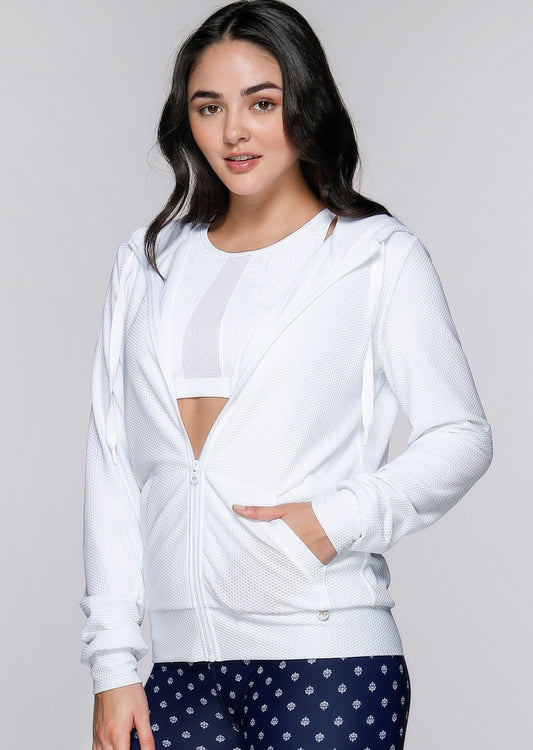 Lorna Jane Arctic L/Slv Excel Zip Through - White