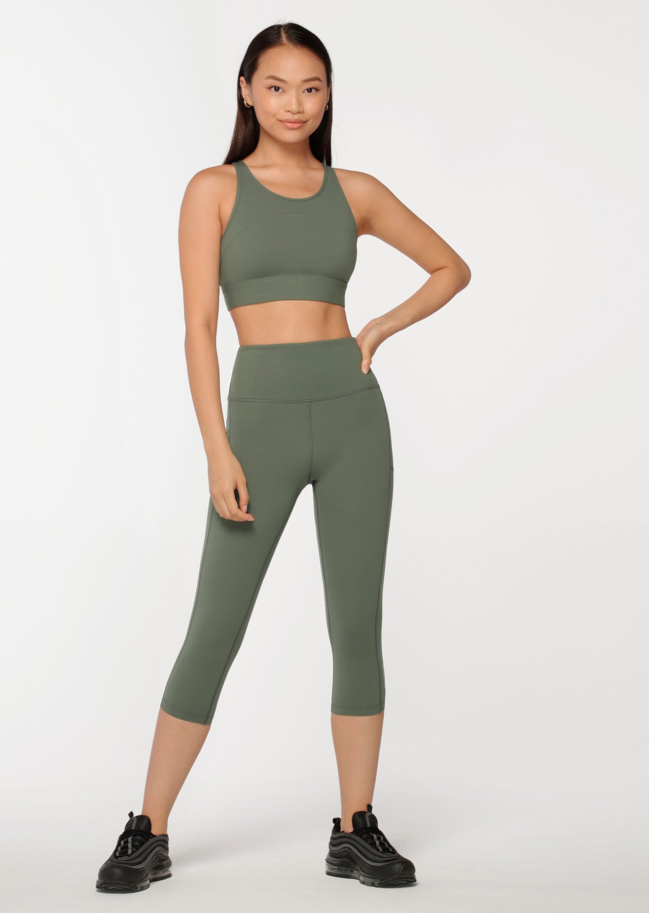 Lorna Jane Asset Phone Pocket 7/8 Leggings - Military