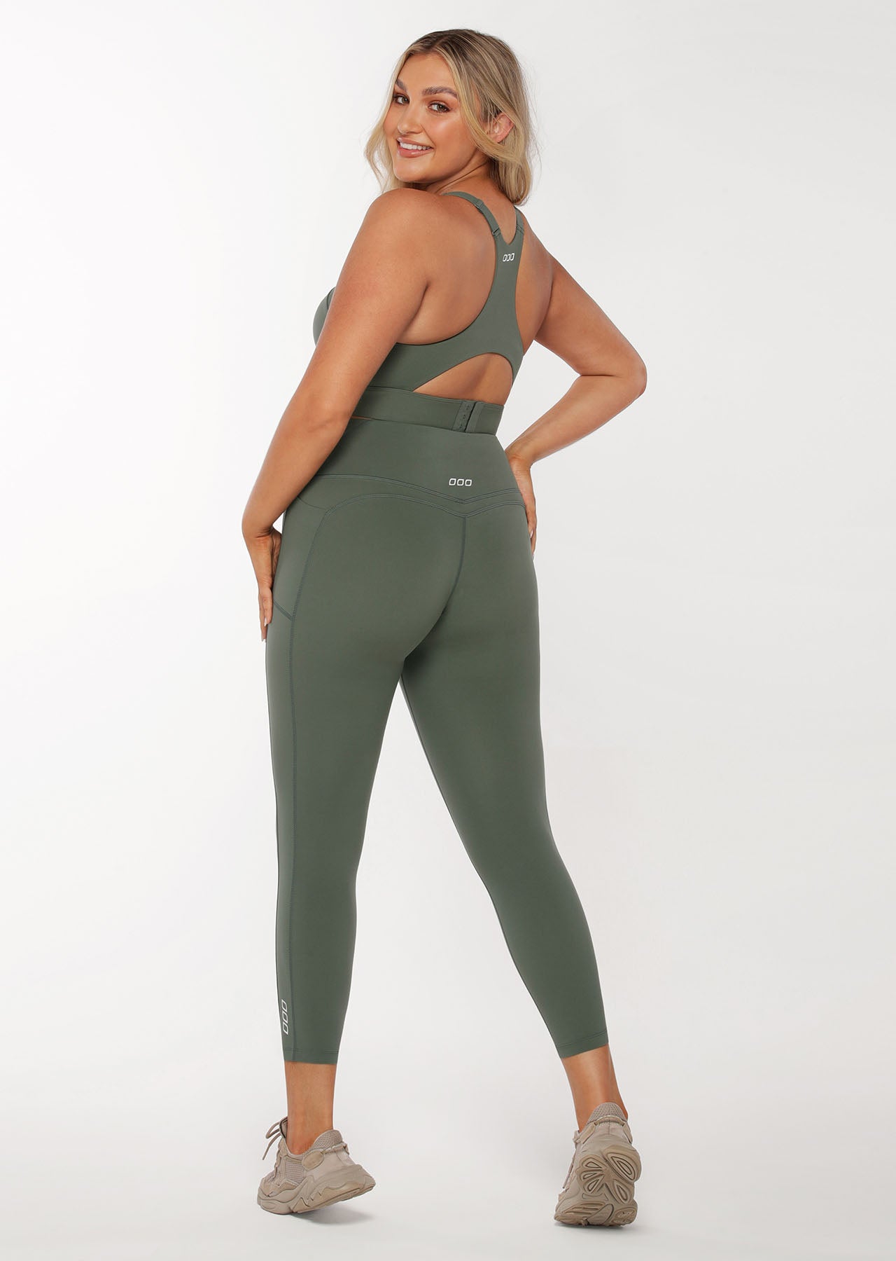 Lorna Jane Asset Phone Pocket Ankle Biter Leggings - Military