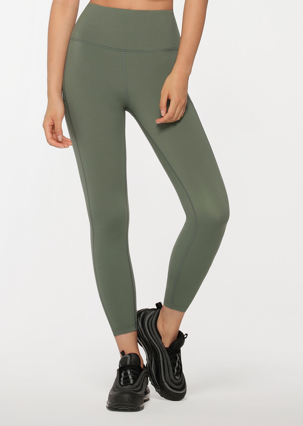 Lorna Jane Asset Phone Pocket Ankle Biter Leggings - Military