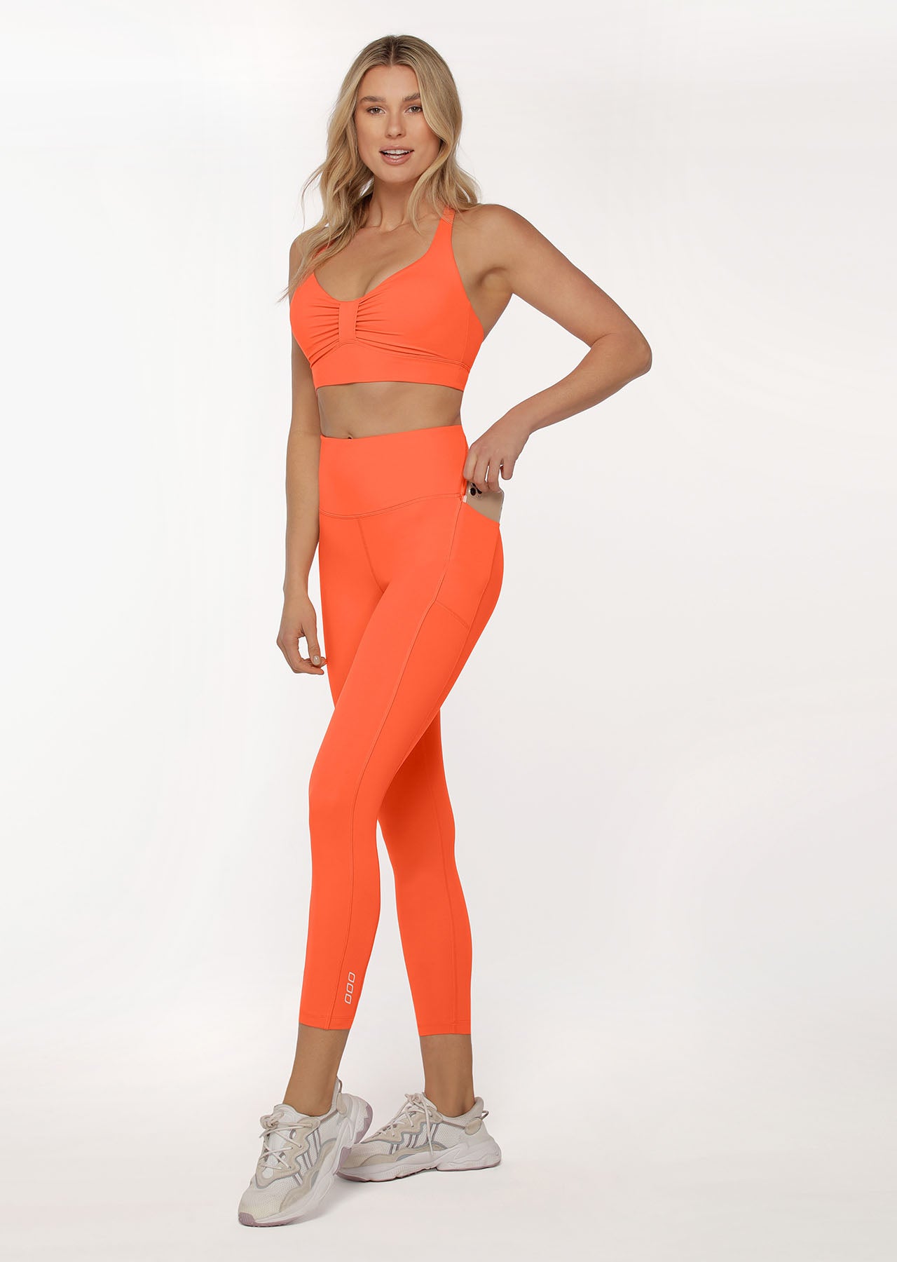 Lorna Jane Asset Phone Pocket Ankle Biter Leggings - Satsuma