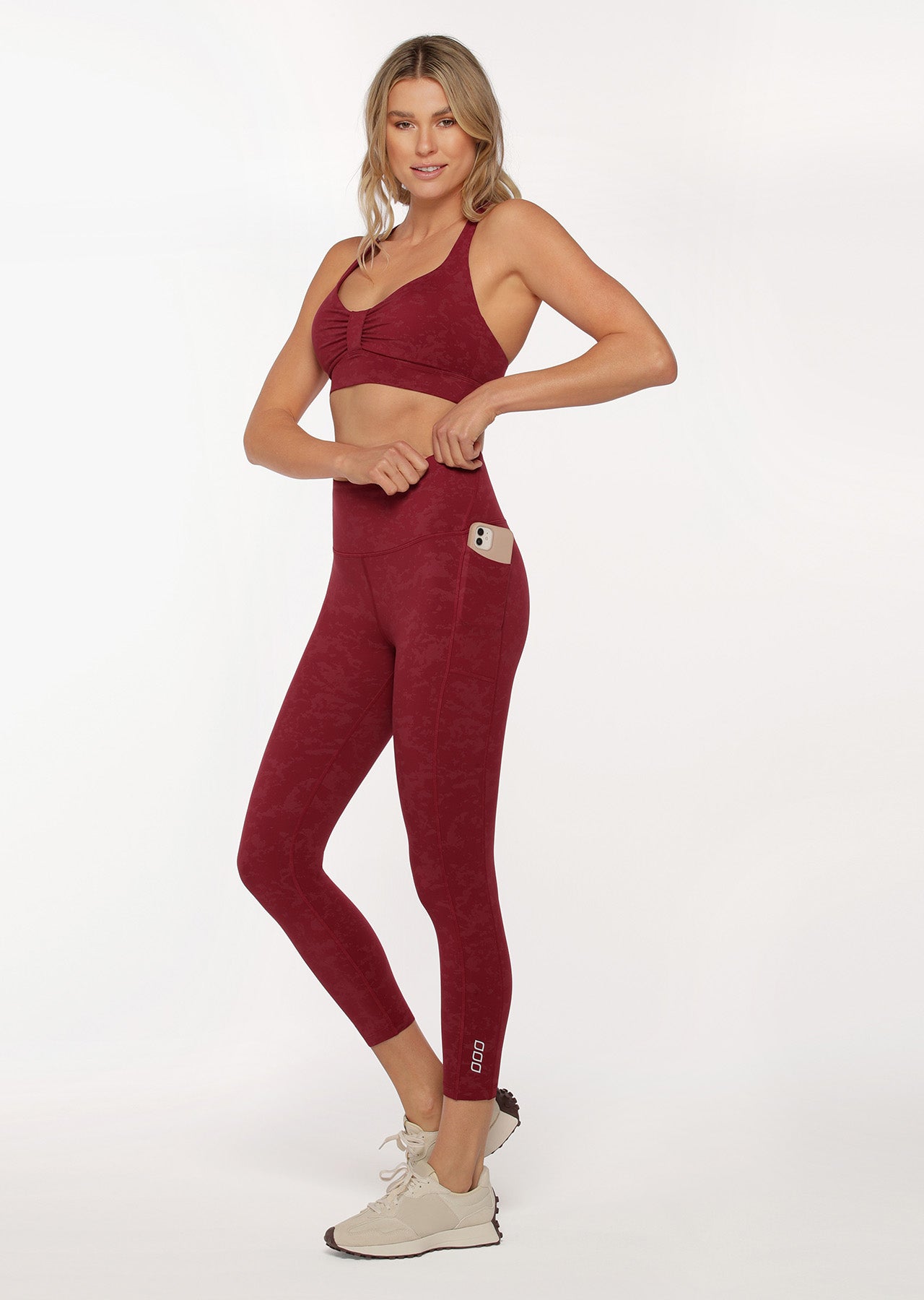 Lorna Jane Asset Phone Pocket Ankle Biter Leggings - Washed Marrakesh