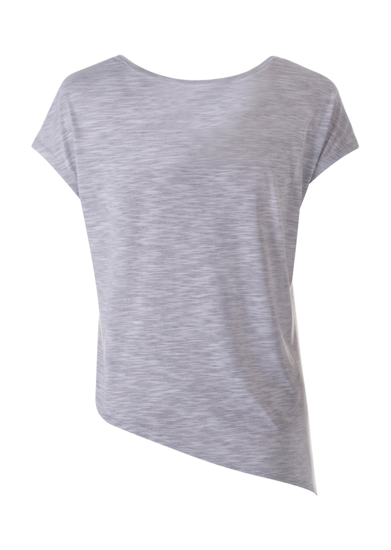 Lorna Jane Asymmetric T-Shirt - Grey Marl Stripe