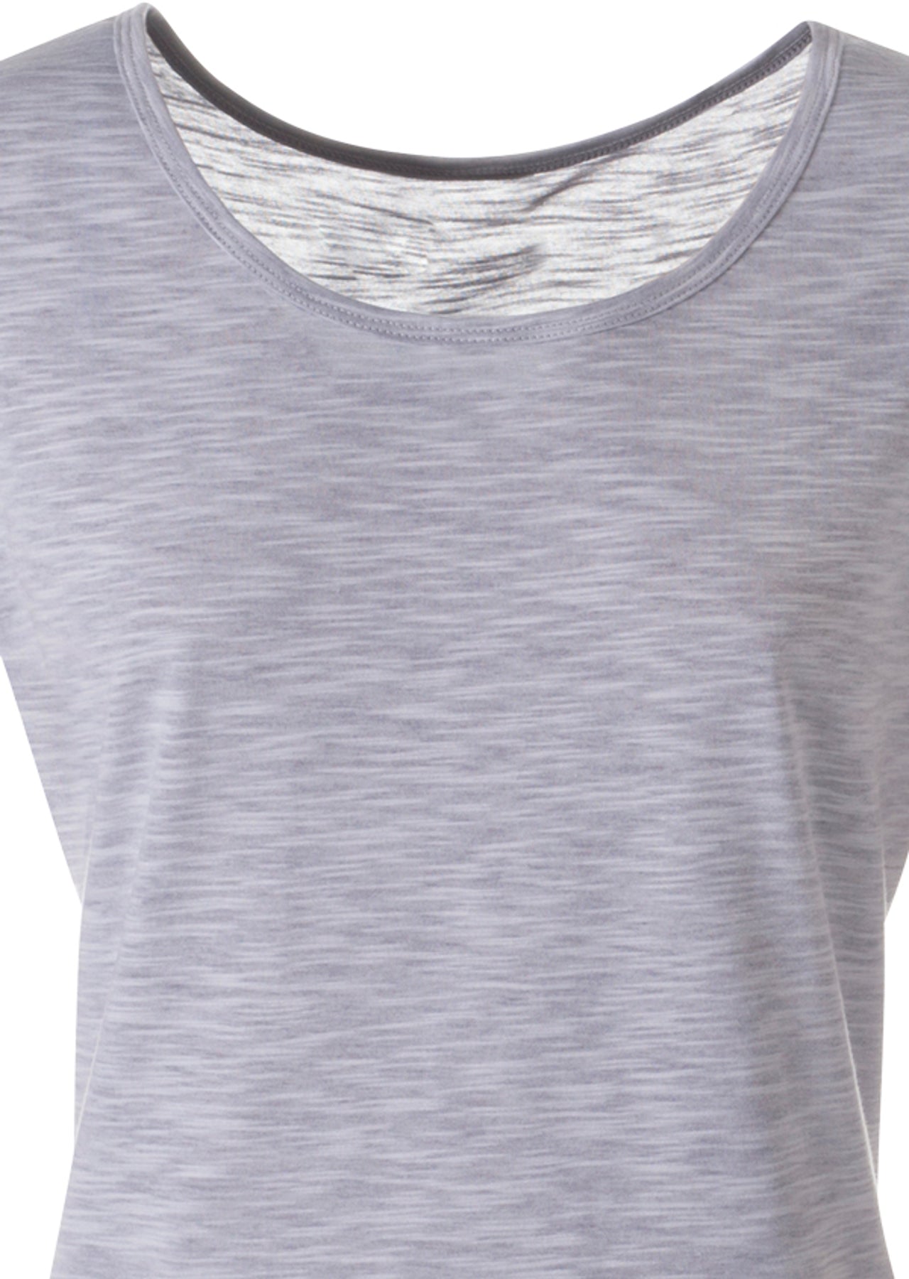 Lorna Jane Asymmetric T-Shirt - Grey Marl Stripe