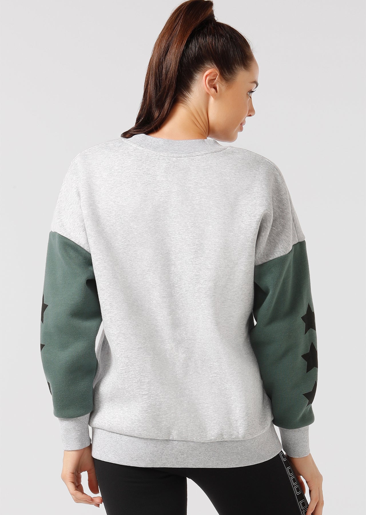 Lorna Jane Athleisure Classic Sweat - Grey Marl/Military