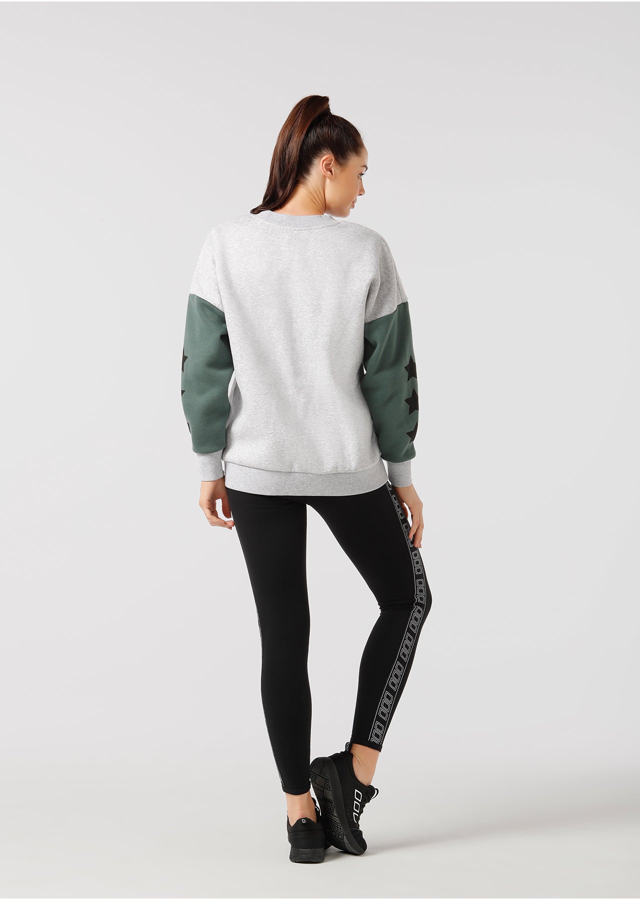 Lorna Jane Athleisure Classic Sweat - Grey Marl/Military