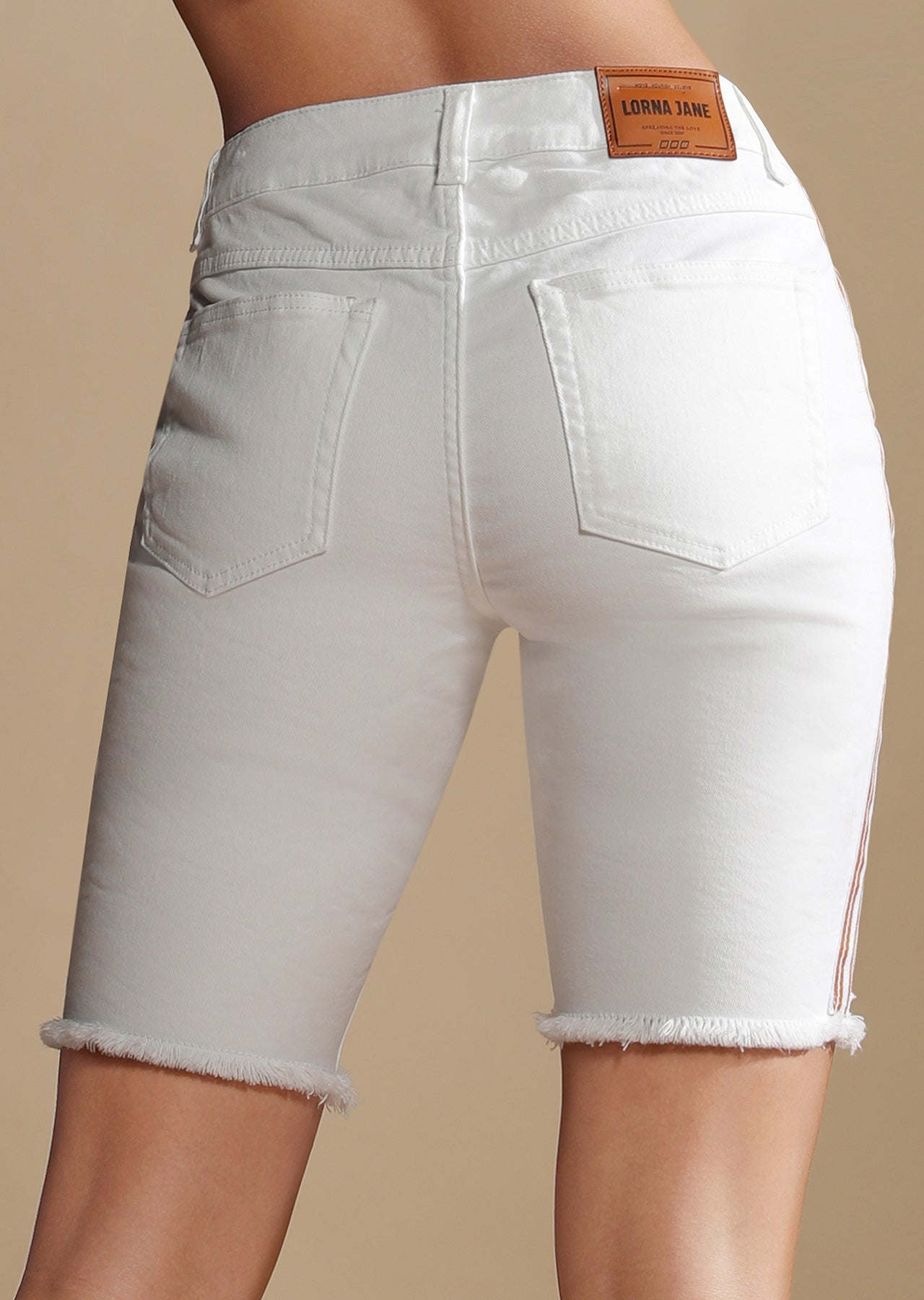 Lorna Jane Athleisure Denim Short - White