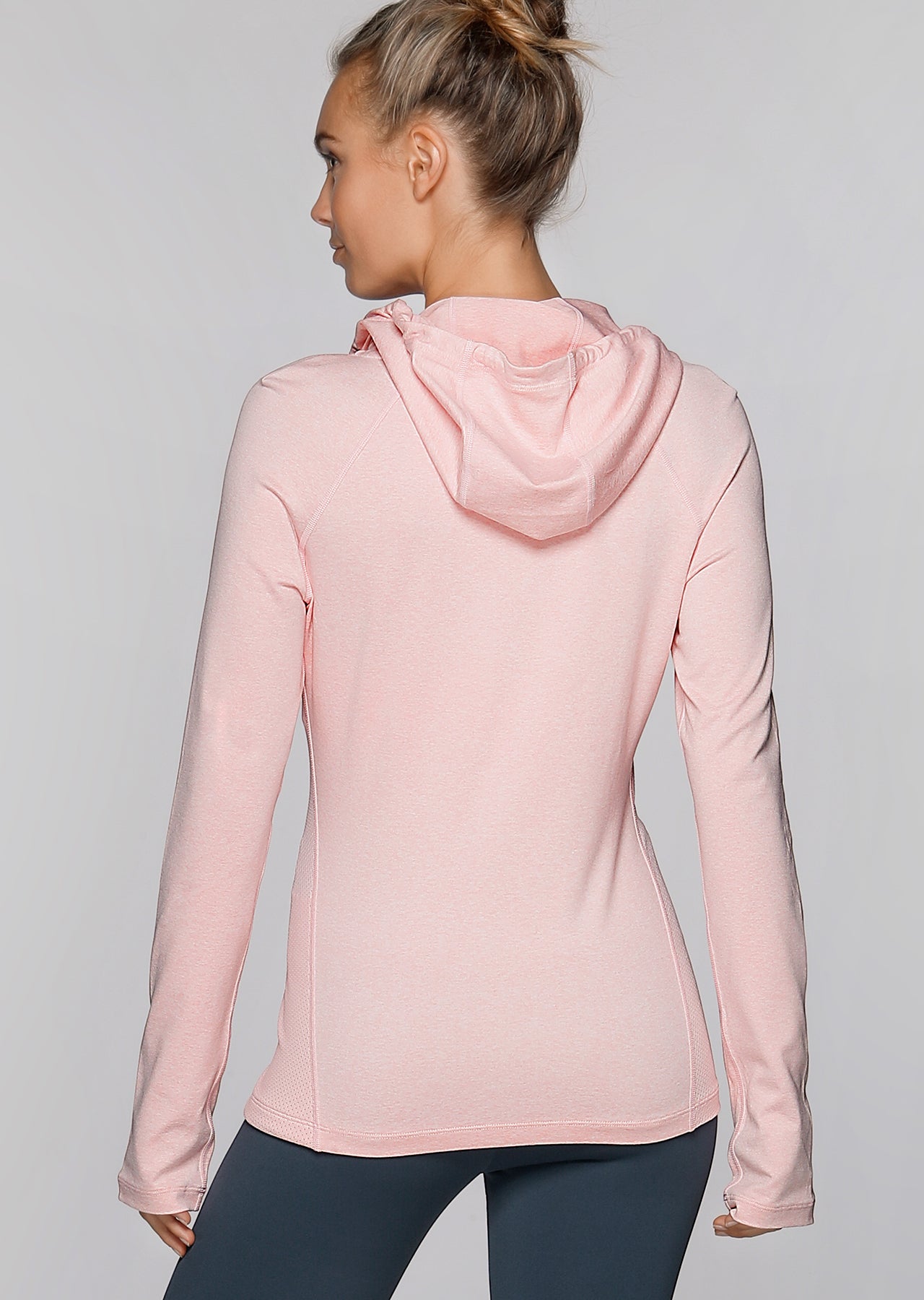 Lorna Jane Ava Active Hooded Zip Through - Whisper Pink Marl