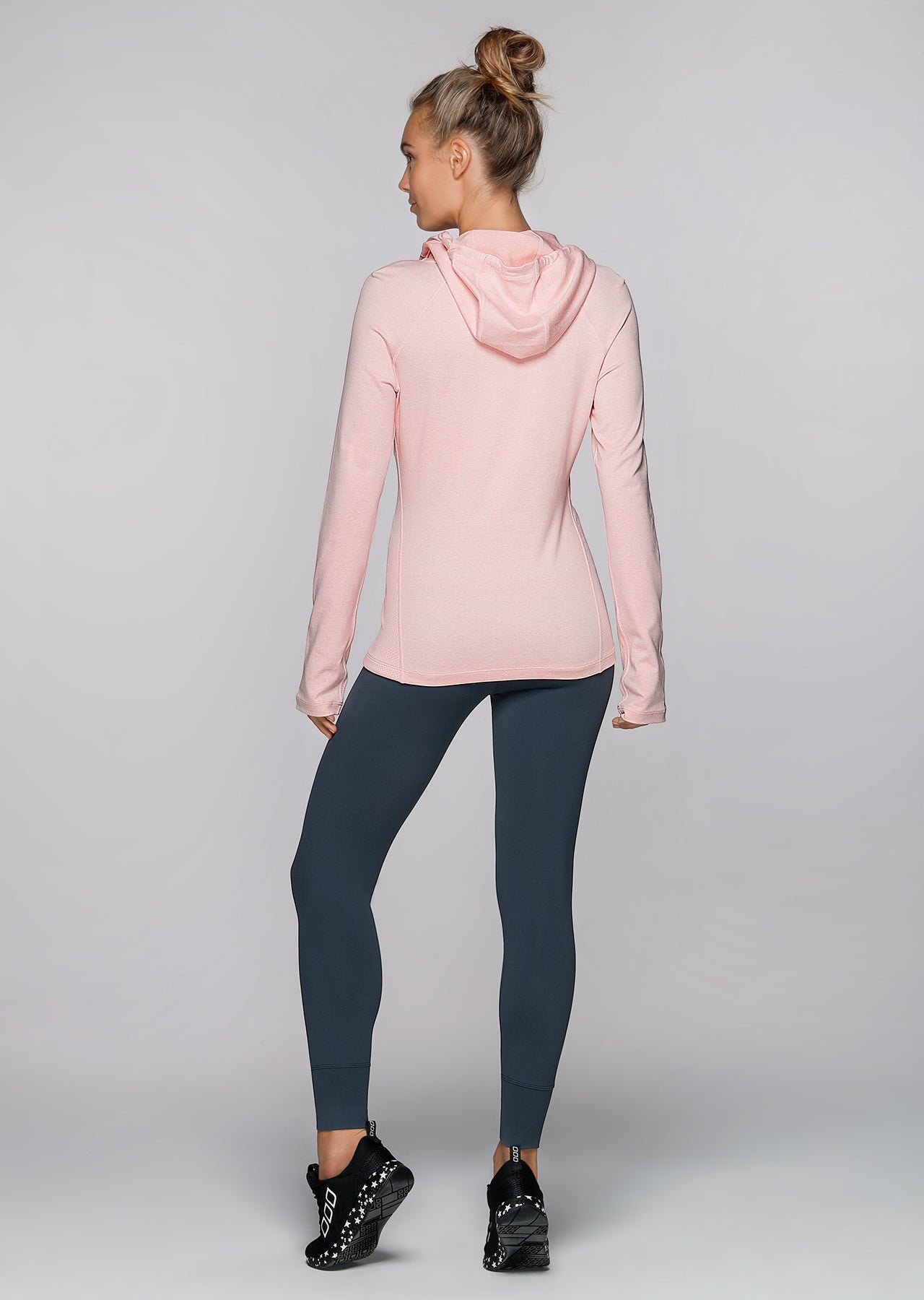 Lorna Jane Ava Active Hooded Zip Through - Whisper Pink Marl