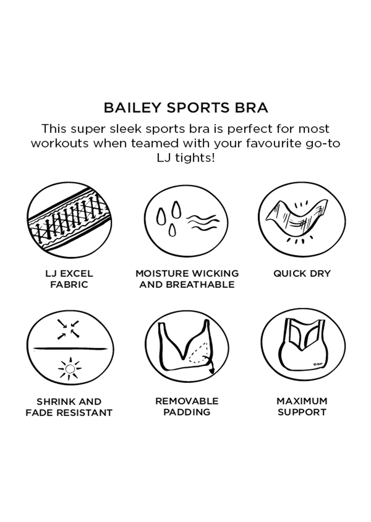 Lorna Jane Bailey Sports Bra - Breeze Blue/White