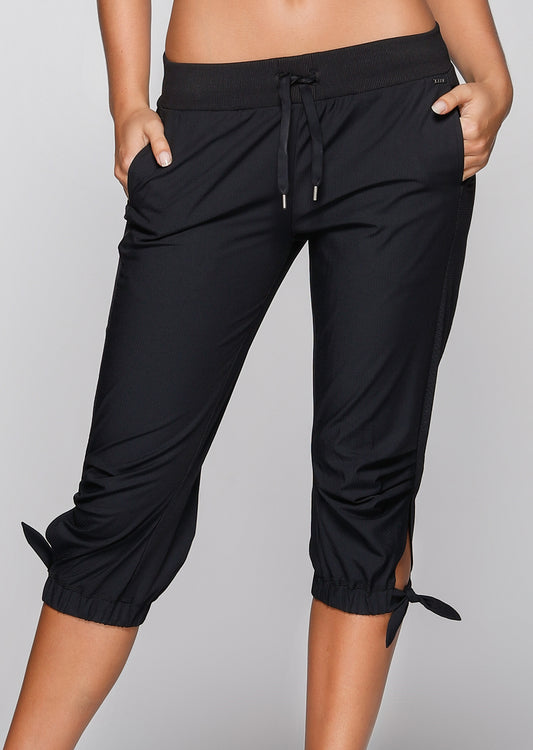 Lorna Jane Balance Active Tie 3/4 Pant - Black