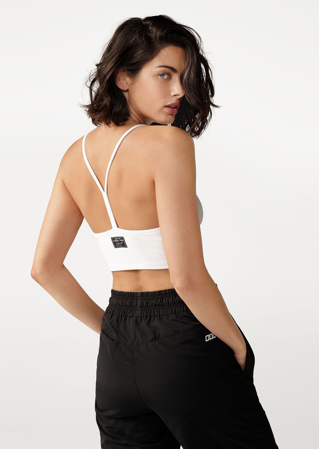 Lorna Jane Baller Cropped Rib Tank - White