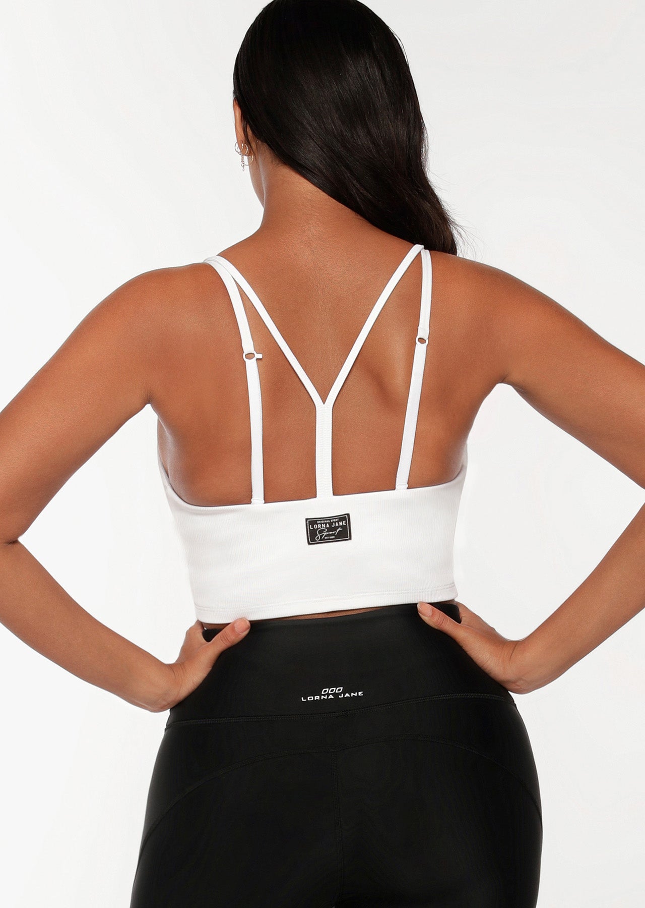 Lorna Jane Baller Cropped Rib Tank - White