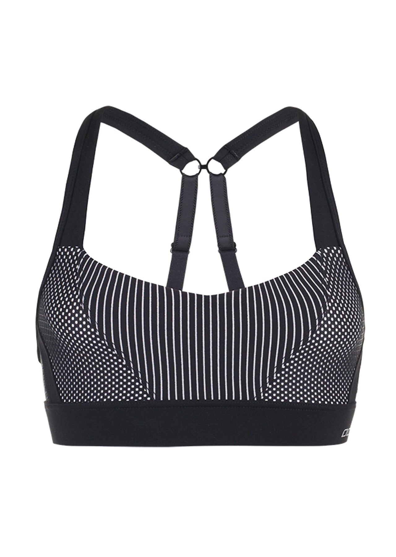 Lorna Jane Bambini Sports Bra - Black/White Stripe