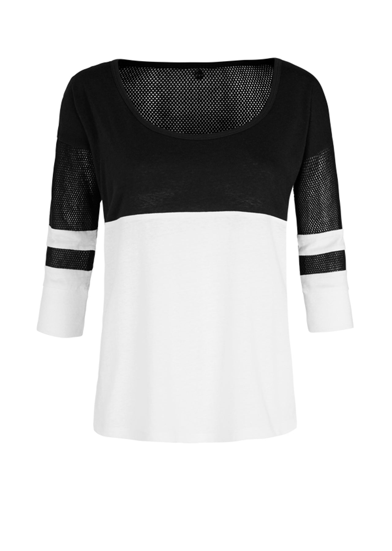 Lorna Jane Baseball Cropped Slv Top - White/Black