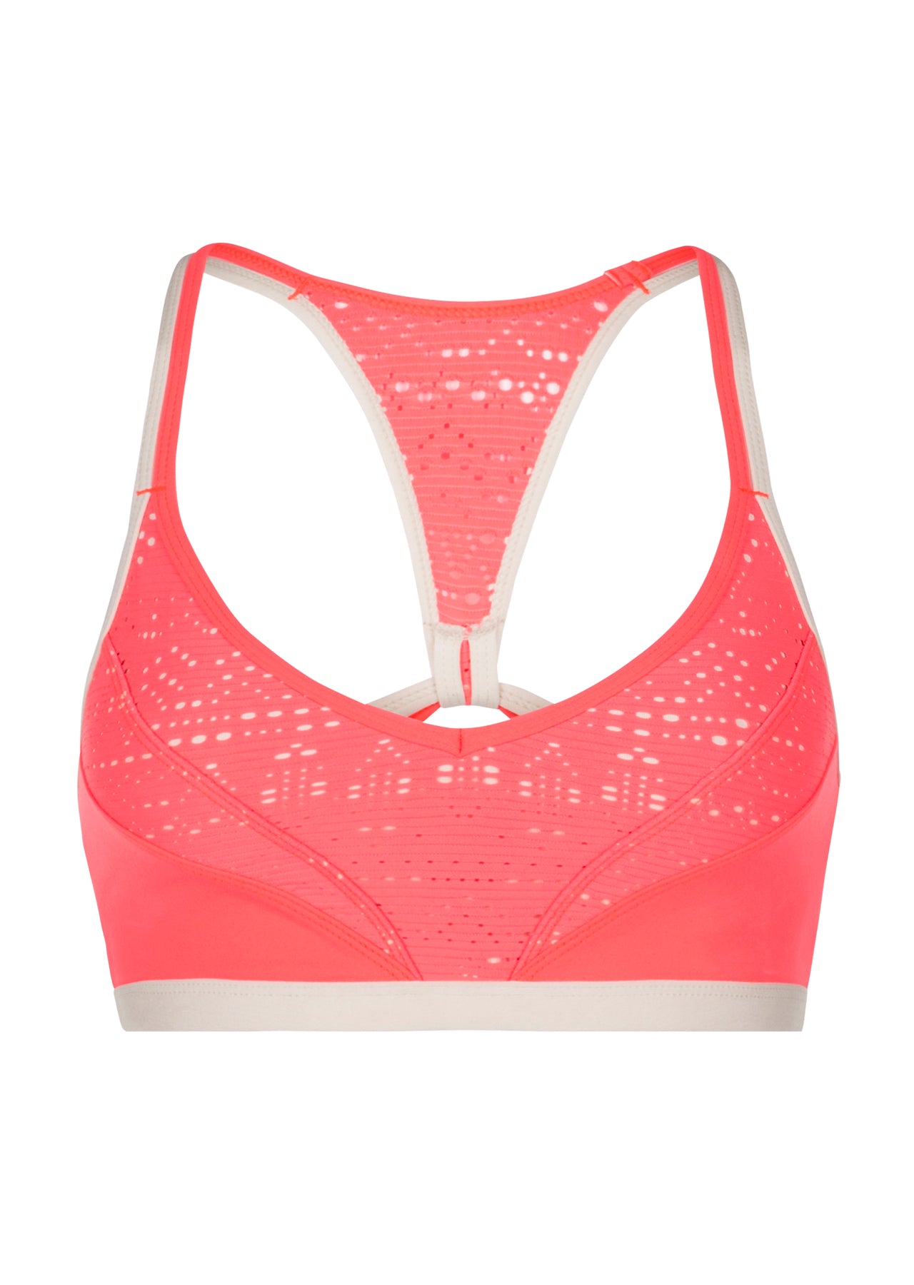 Lorna Jane Beach Babe Bra - Fluro Orange/Nude